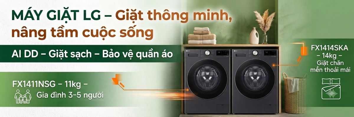 Banner máy giặt LG