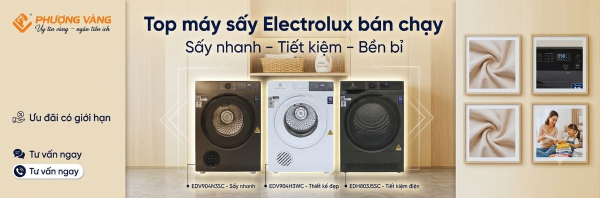 Banner máy sấy quần áo Electrolux