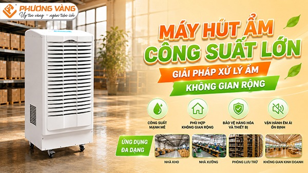Máy hút ẩm công suất lớn - Giải pháp xử lý ẩm không gian rộng