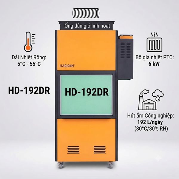 Máy hút ẩm công nghiệp Harison HD-192DR (192 lít/ngày)