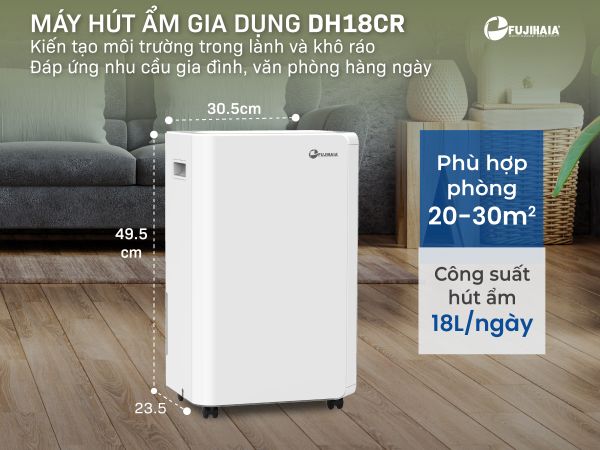 Máy hút ẩm Fujihaia DH18CR (18 lít/ngày)