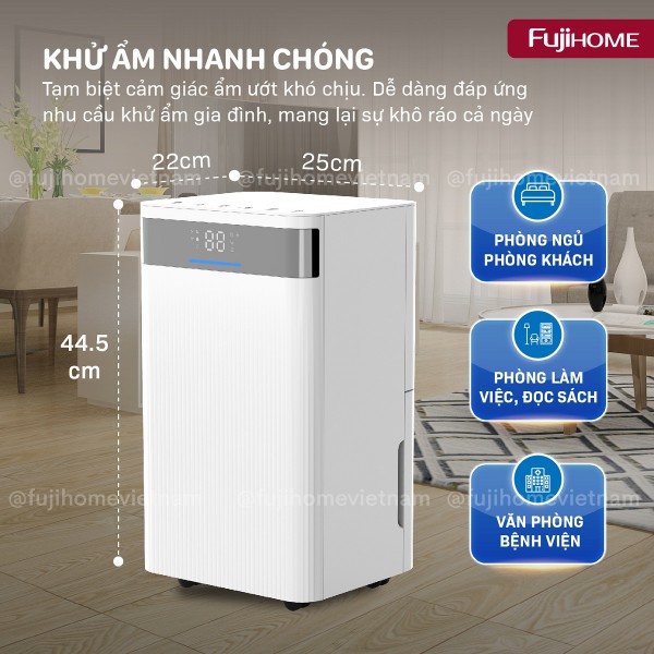 Máy hút ẩm Fujihome DH12NW (12 lít/ngày)
