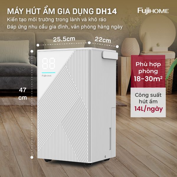 Máy hút ẩm Fujihome DH14 (14 lít/ngày)