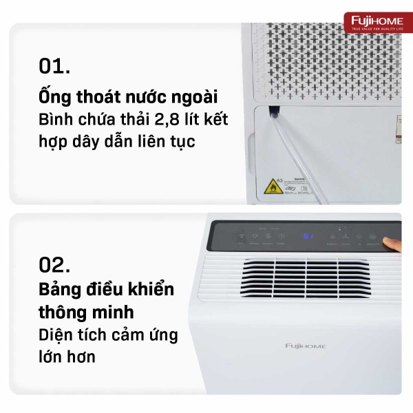 Máy hút ẩm Fujihome DH14W-HEPA (14 lít/ngày)