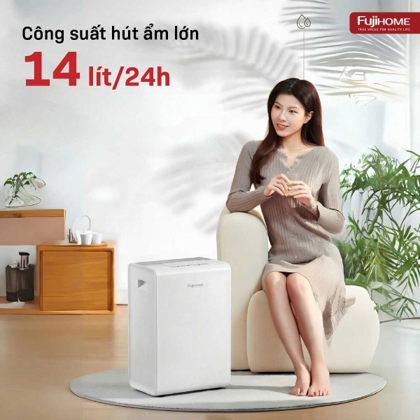 Máy hút ẩm Fujihome DH14W-HEPA (14 lít/ngày)