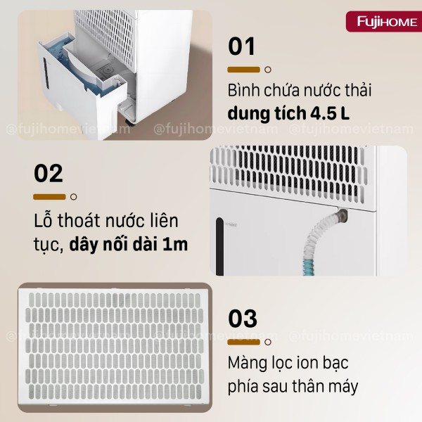 Máy hút ẩm Fujihome DH16NW-HEPA (16 lít/ngày)