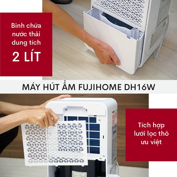 Máy hút ẩm Fujihome DH16W (16 lít/ngày)