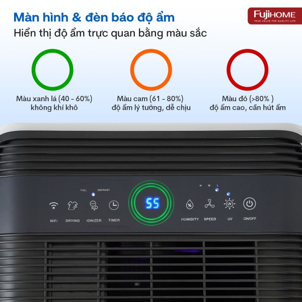 Máy hút ẩm Fujihome DH35W-HEPA (35 lít/ngày)