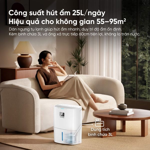 Máy hút ẩm Kosmen KM-25N (25 lít/ngày), có wifi