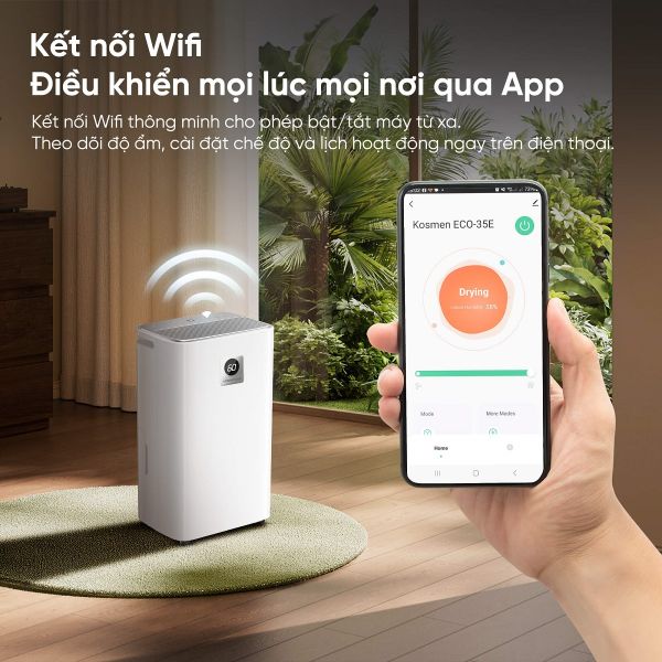 Máy hút ẩm lọc không khí Kosmen ECO-35E (35 lít/ngày), Wifi