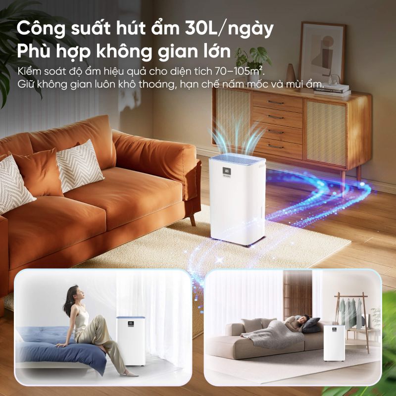 Máy hút ẩm lọc không khí Kosmen KM-30N công suất 30L