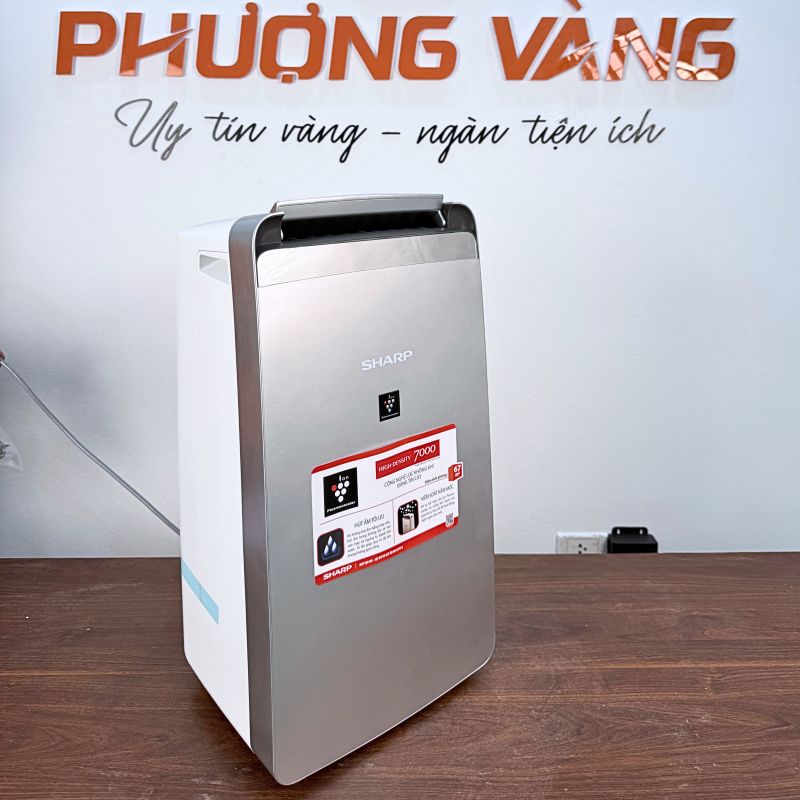 Máy hút ẩm lọc không khí Sharp DW-J27FV-S góc nghiêng phải