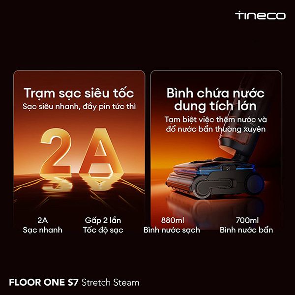 Máy hút bụi lau nhà Tineco S7 Stretch Steam 285W