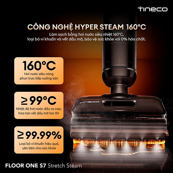 Máy hút bụi lau nhà Tineco S7 Stretch Steam 285W