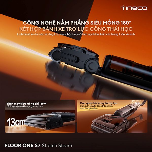 Máy hút bụi lau nhà Tineco S7 Stretch Steam 285W