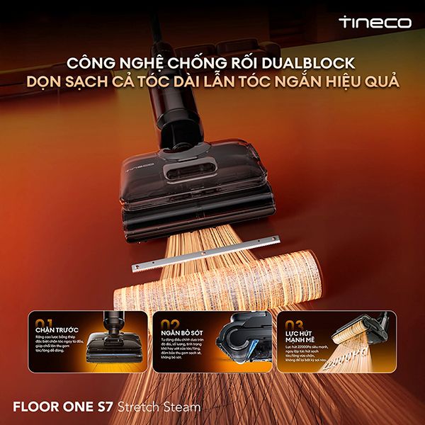Máy hút bụi lau nhà Tineco S7 Stretch Steam 285W