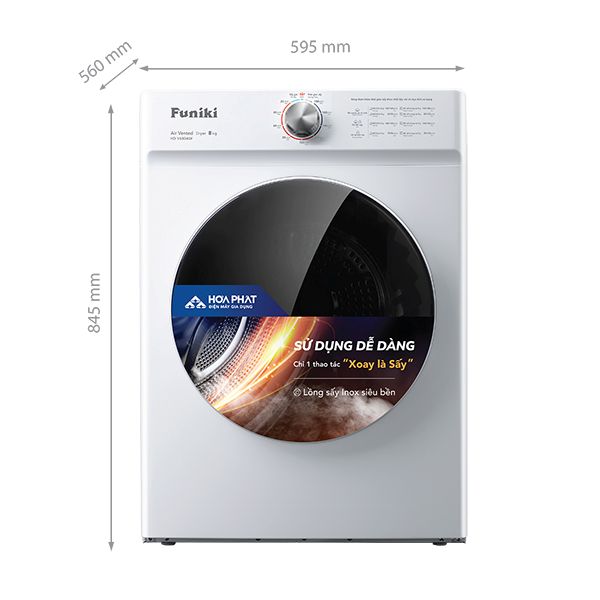Máy sấy quần áo Funiki HD V680AW 8kg