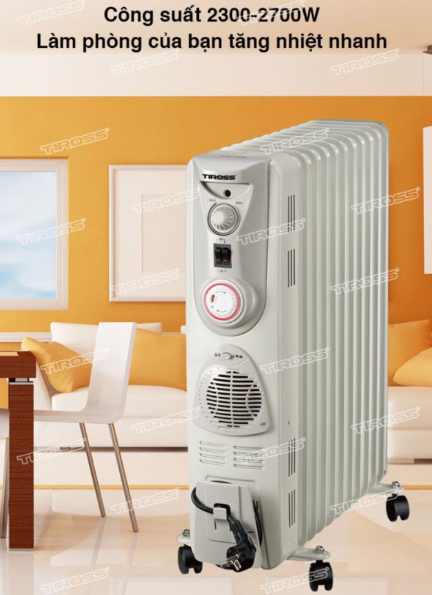 Máy sưởi dầu Tiross TS920, 11 thanh, 2700W