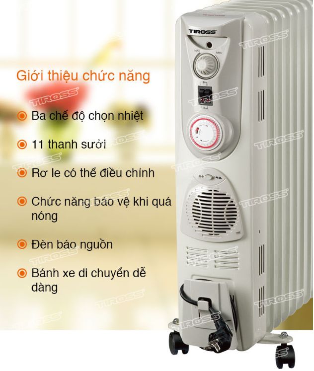 Máy sưởi dầu Tiross TS920, 11 thanh, 2700W