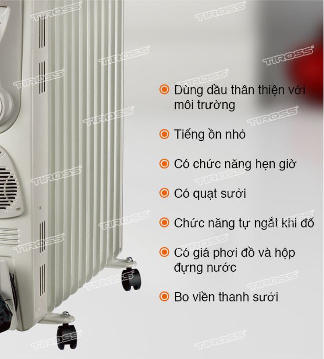 Máy sưởi dầu Tiross TS920, 11 thanh, 2700W