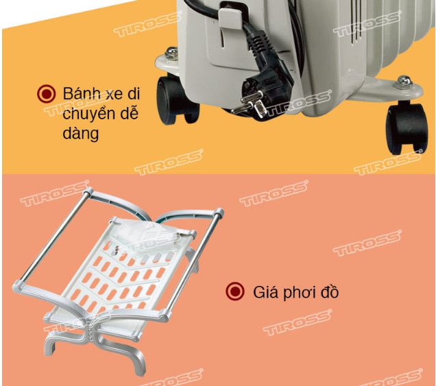 Máy sưởi dầu Tiross TS920, 11 thanh, 2700W