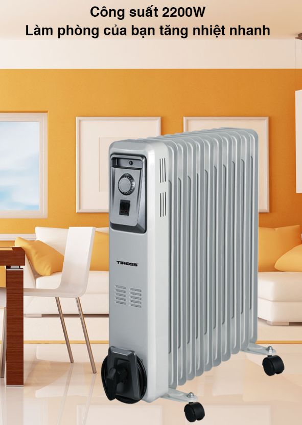 Máy sưởi dầu Tiross TS9217, 11 thanh, 2200W