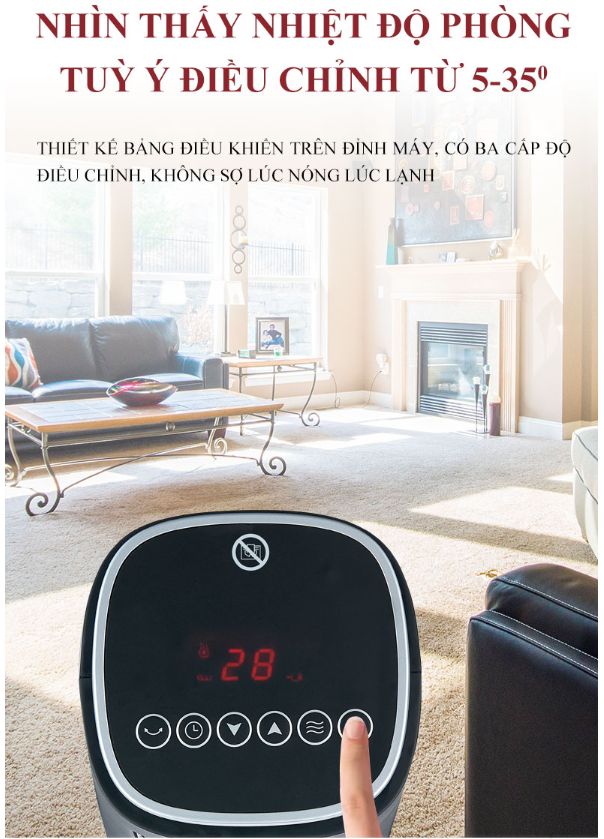Máy sưởi gốm Tiross TS9446 có điều khiển từ xa