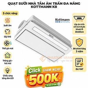 Quạt âm trần đa năng Kottmann K8 lắp nhà tắm