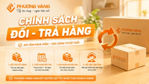 Chính sách ĐỔI- TRẢ HÀNG tại PHƯỢNG VÀNG