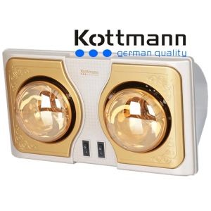 Đèn sưởi nhà tắm Kottmann K2BH 2 bóng vàng, 550W