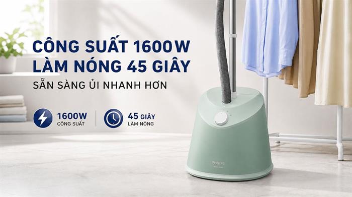 Bàn ủi hơi nước đứng Philips STE1010/70 1600W