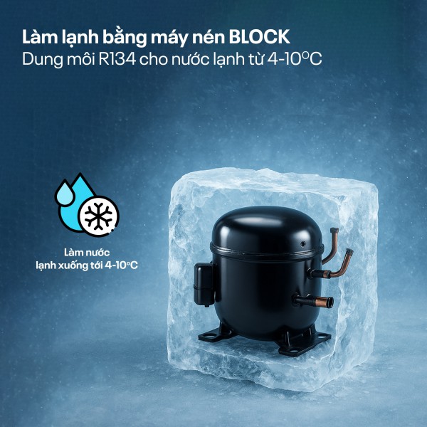 Cây nước nóng lạnh bàn trà Fujihome TBA2 làm lạnh bằng Block