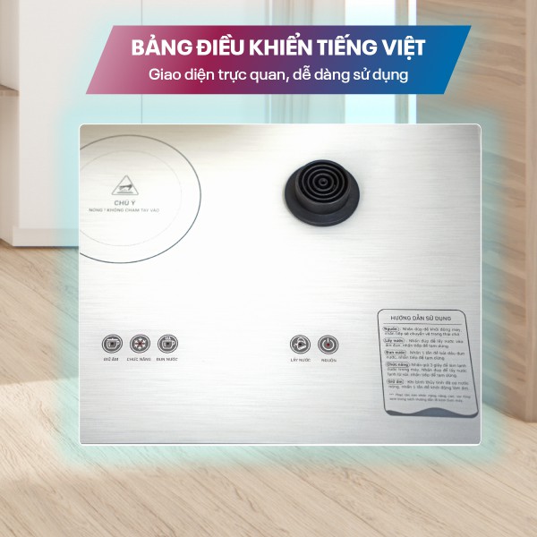 Cây nước nóng lạnh bàn trà Fujihome TB-231C bảng điều khiển tiếng việt