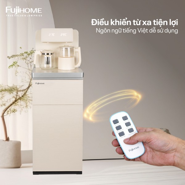 Cây nước nóng lạnh bàn trà Fujihome TB-231C điều khiển từ xa tiện lợi