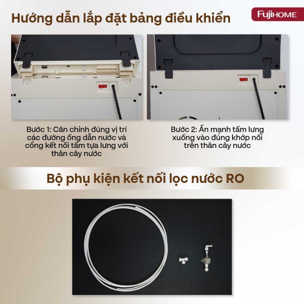 Cây nước nóng lạnh bàn trà Fujihome TB238N-UV hướng dẫn lắp bảng điều khiển