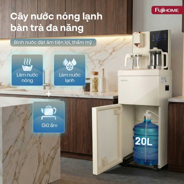 Cây nước nóng lạnh bàn trà Fujihome TB238N-UV bình nước đặt âm