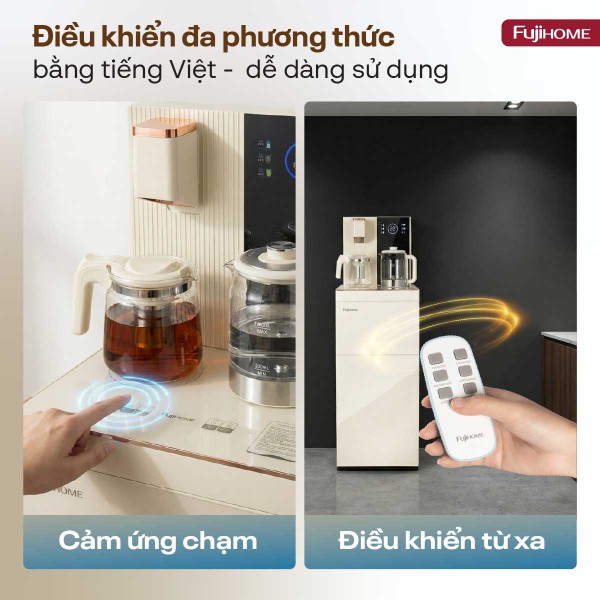 Cây nước nóng lạnh bàn trà Fujihome TB238N-UV có điều khiển từ xa