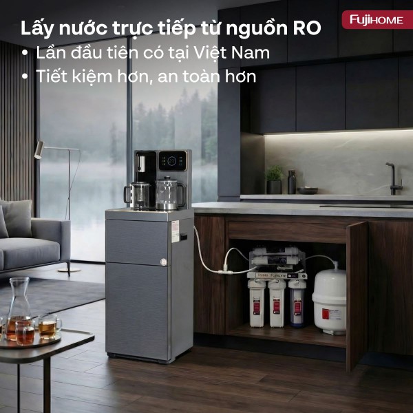 Cây nước nóng lạnh bàn trà Fujihome TB241N-UV kết nối máy lọc nước