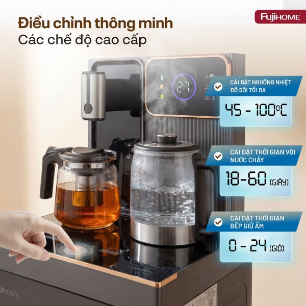 Cây nước nóng lạnh bàn trà Fujihome TB241N-UV điều chỉnh nhiệt độ, thời gian