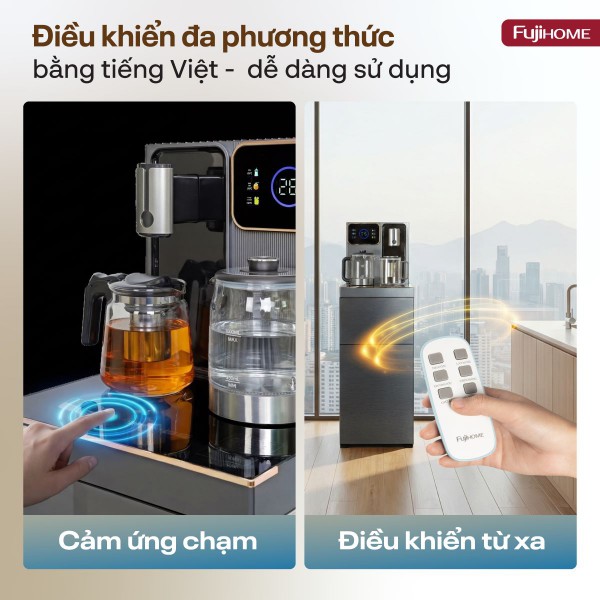 Cây nước nóng lạnh bàn trà Fujihome TB241N-UV có điều khiển từ xa