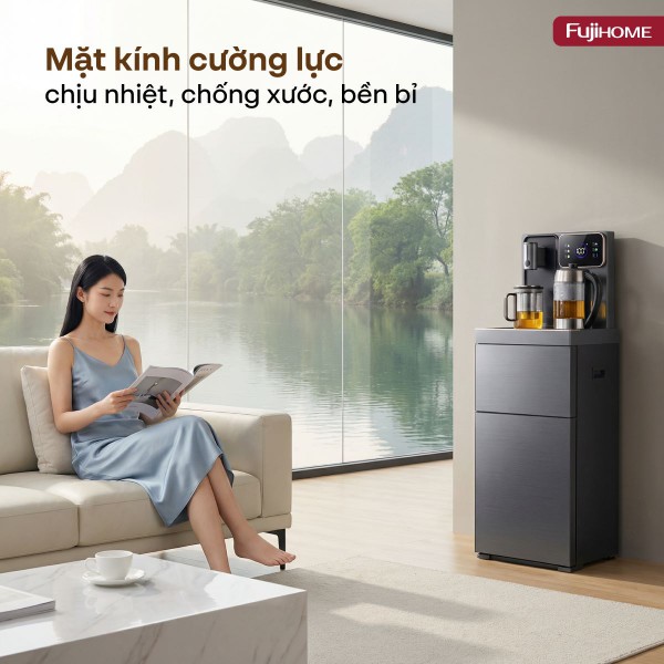 Cây nước nóng lạnh bàn trà Fujihome TB241N-UV mặt kính cường lực