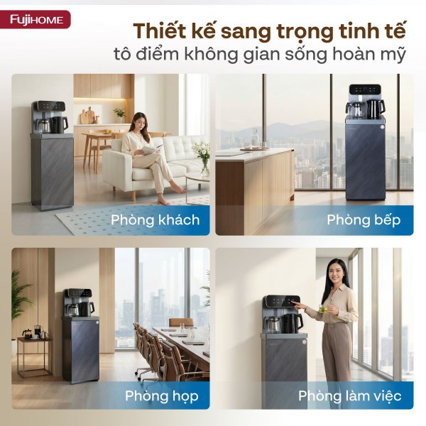 Cây nước nóng lạnh bàn trà Fujihome TB243AN thiết kế sang trọng