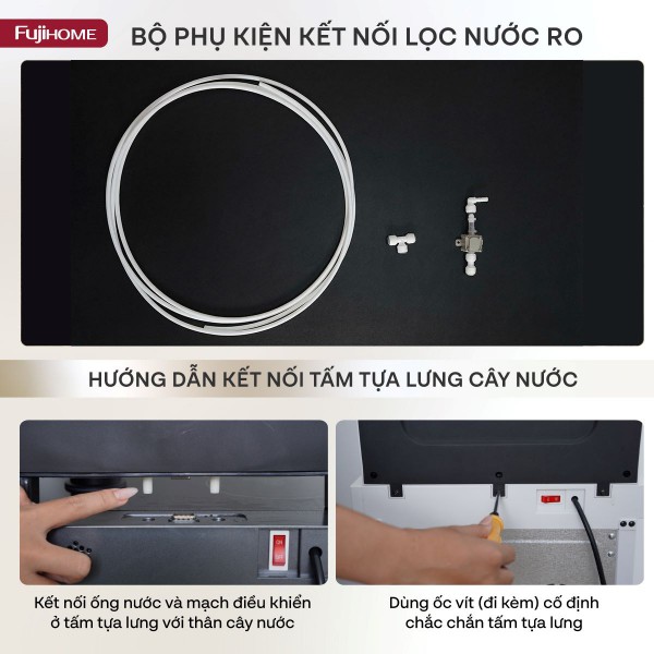 Cây nước nóng lạnh bàn trà Fujihome TB243AN bộ phụ kiện