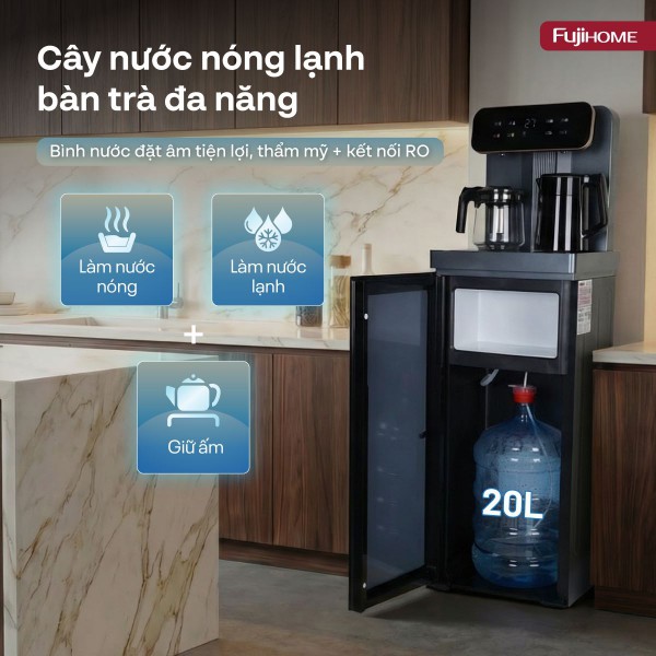 Cây nước nóng lạnh bàn trà Fujihome TB243AN bình âm đặt dưới