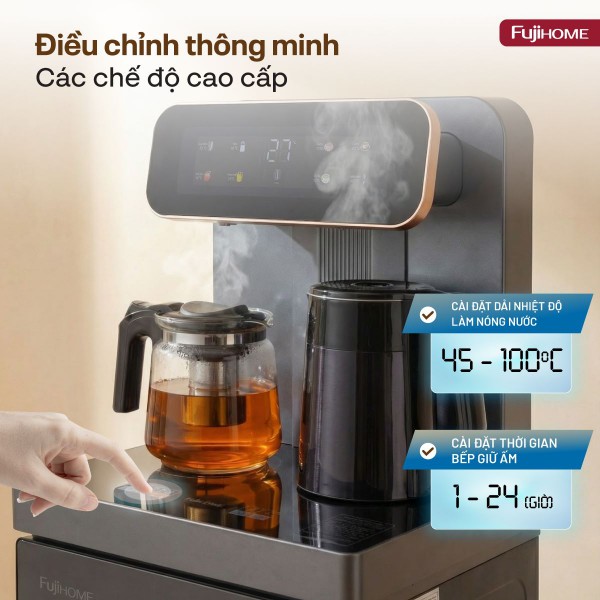 Cây nước nóng lạnh bàn trà Fujihome TB243AN điều chỉnh nhiệt độ, thời gian