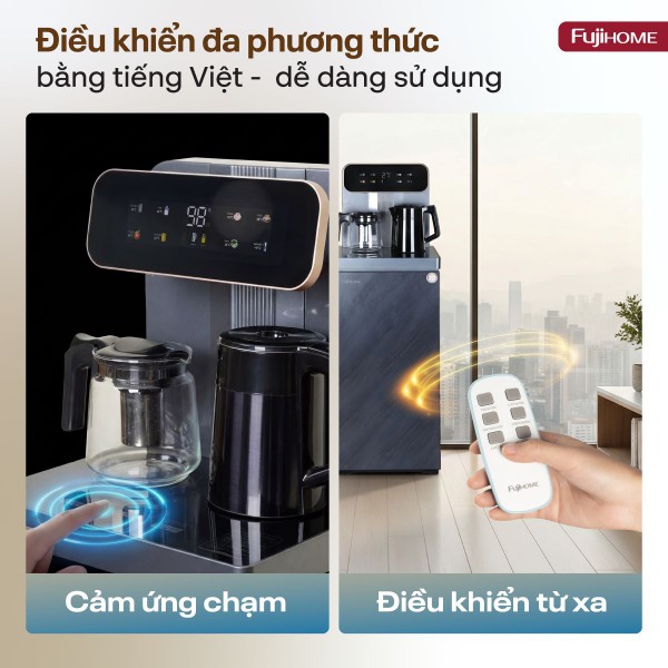 Cây nước nóng lạnh bàn trà Fujihome TB243AN có điều khiển từ xa