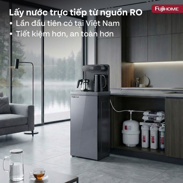 Cây nước nóng lạnh bàn trà Fujihome TB392N kết nối máy lọc nước
