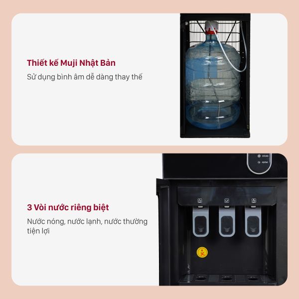 Cây nước nóng lạnh Fujihome WD11EC 3 vòi nước nóng, lạnh, nguội riêng biệt