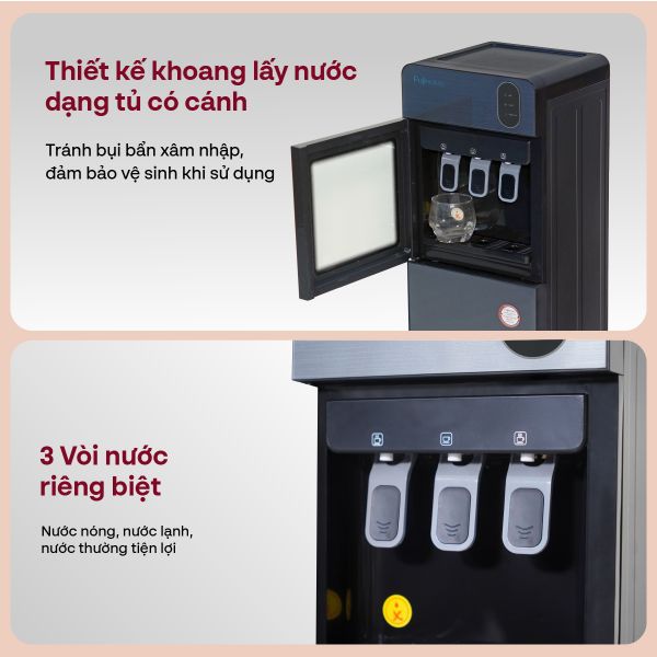 Cây nước nóng lạnh Fujihome WD210UE 3 vòi – 3 chế độ nóng/lạnh/ nguội