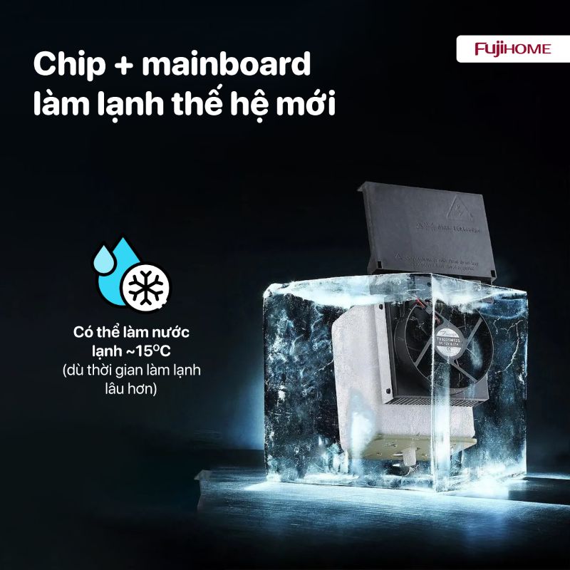 Cây nước nóng lạnh Fujihome WD211UE làm lạnh bằng công nghệ chip điện tử